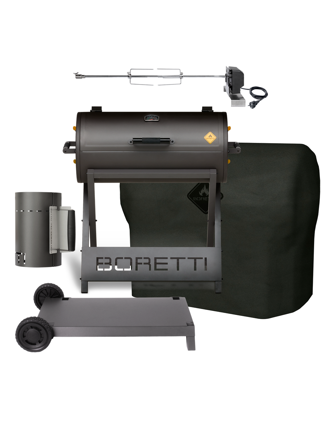 Barilo 2.0 + Cover + Briquette starter + Rotisserie + Trolley