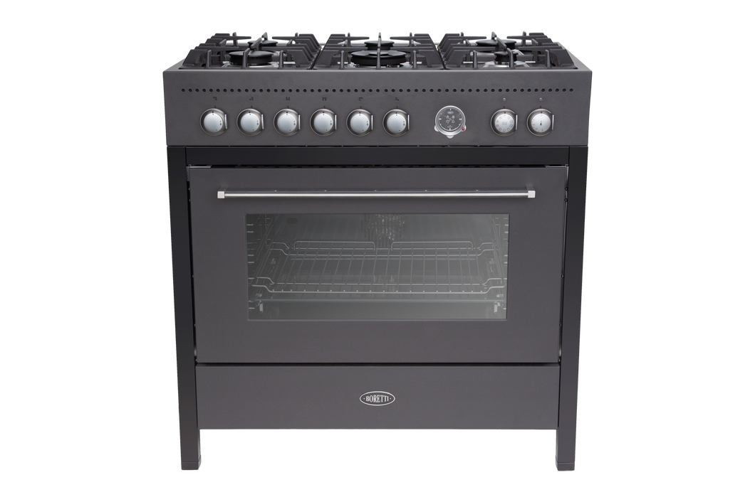 Carrara Gas Cooker 90cm, 6 burners, Single Oven